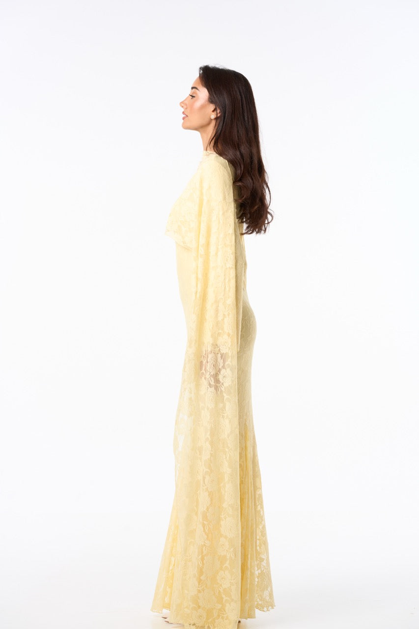 Long Lace Dress YELLOW