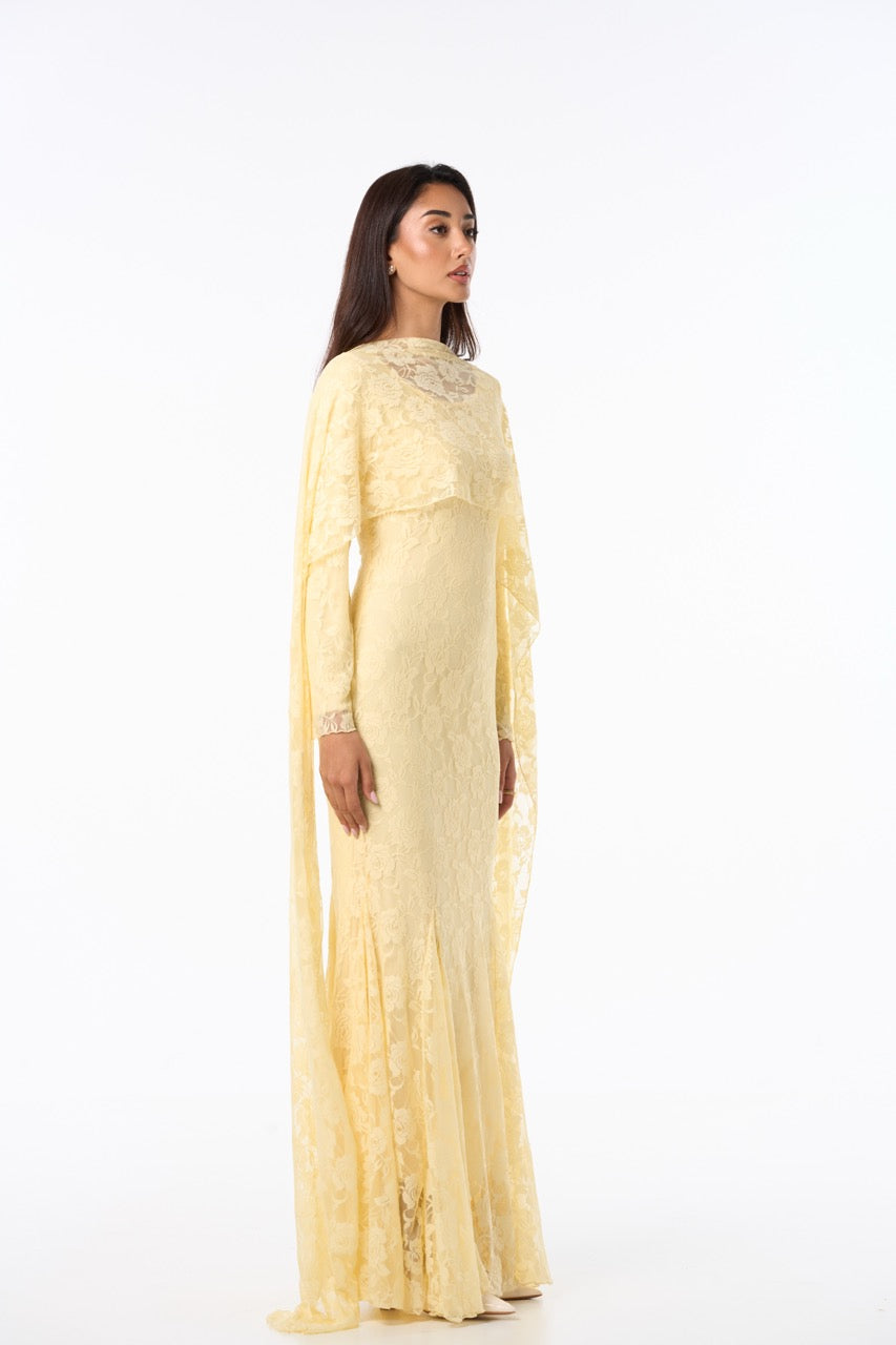 Long Lace Dress YELLOW