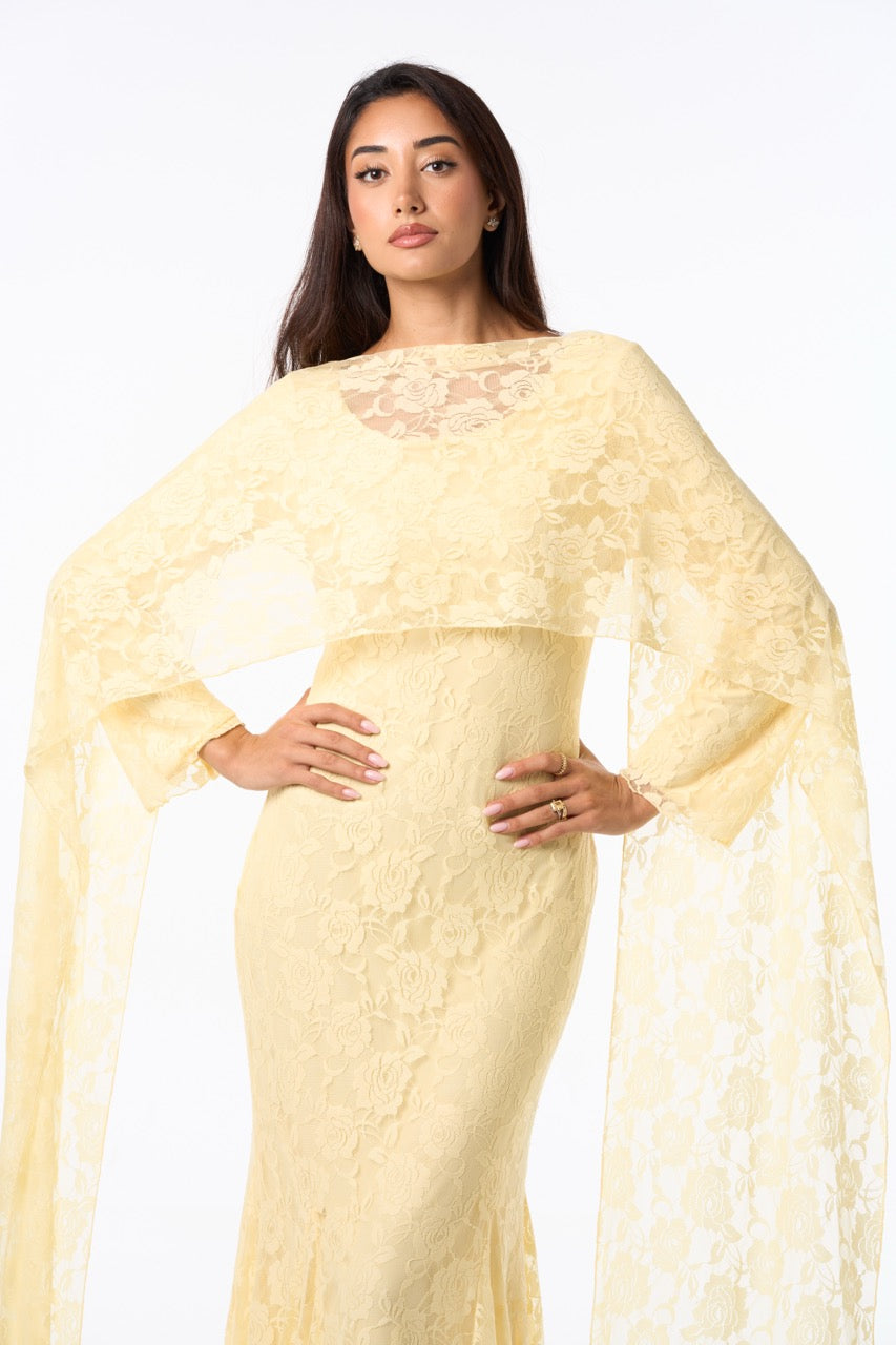 Long Lace Dress YELLOW