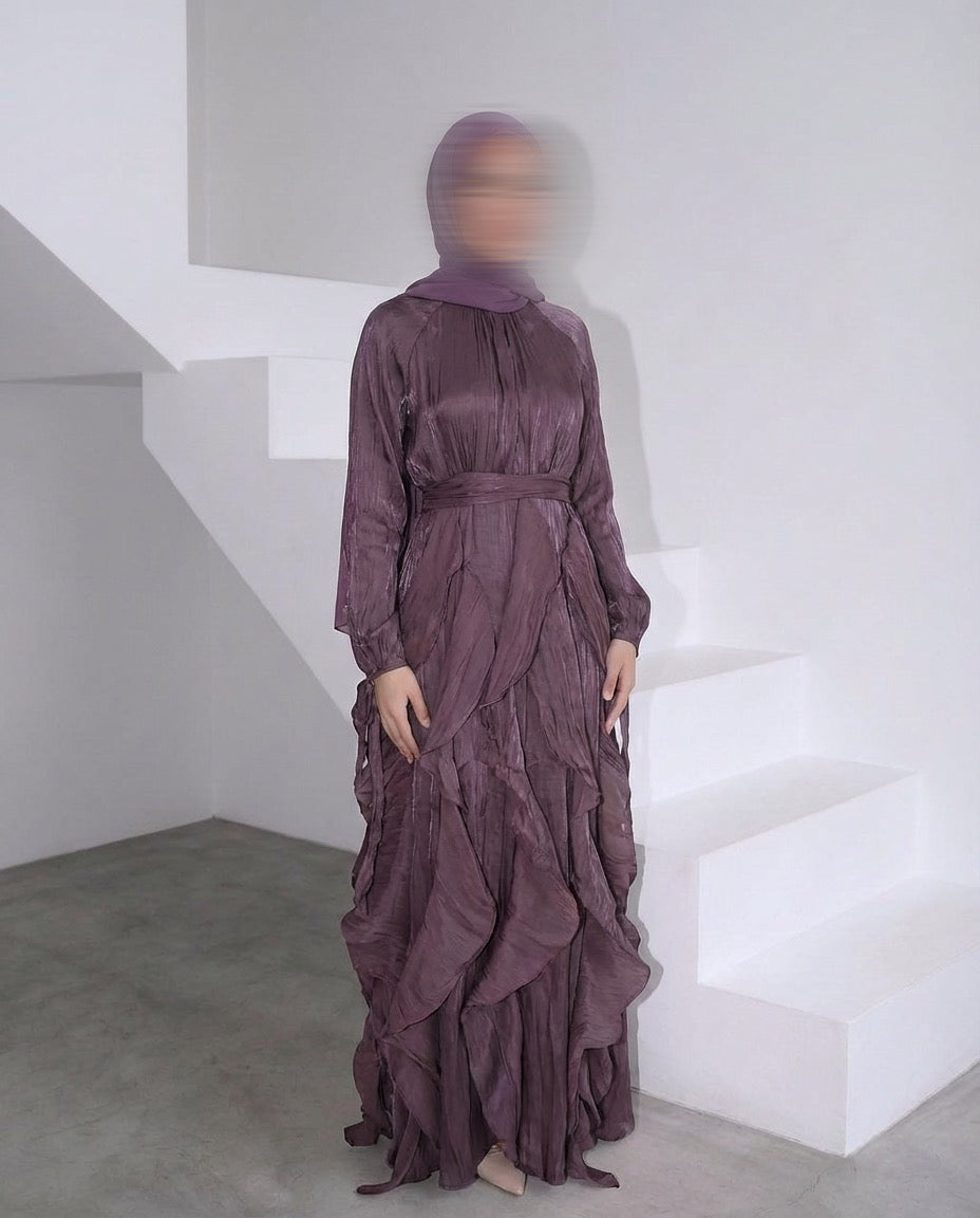 aubergine maxi dress Layered - Burgundy Sexy Mermaid V-neck Complete the Look:Garden Duo (Dress + Florence Party Hat) black summer holiday dresses this sheer maxi silhouette
