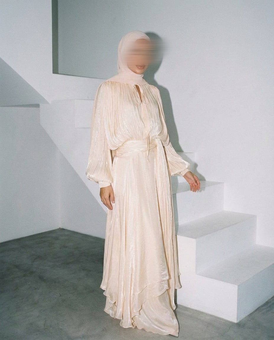 Satin Tie-Strap Maxi Dress