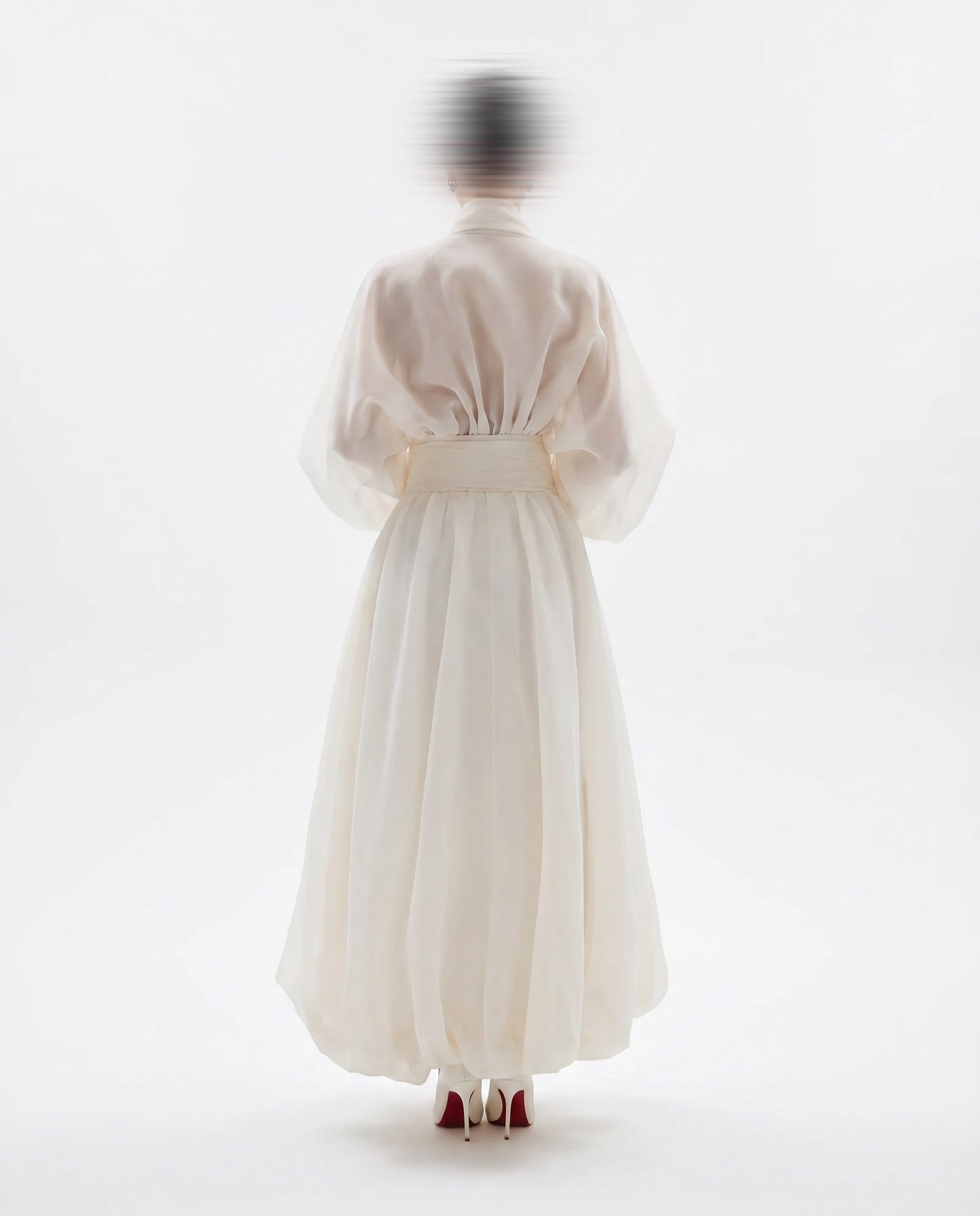 Bloom Puff Sleeve Dress - Cream