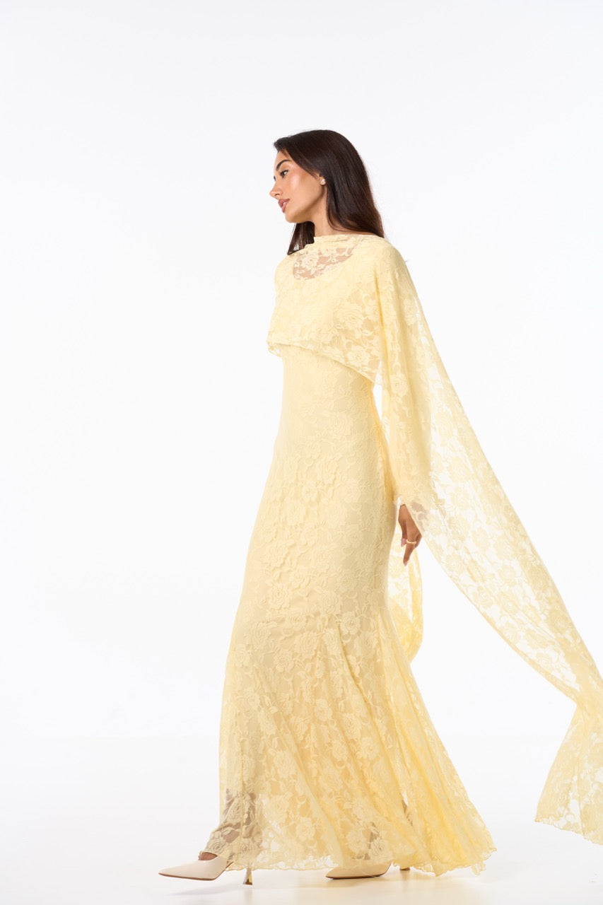 Long Lace Dress YELLOW