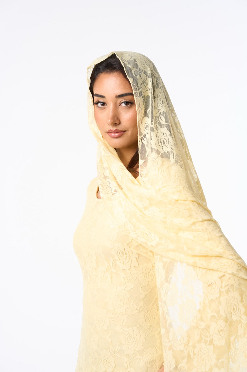 Long Lace Dress YELLOW