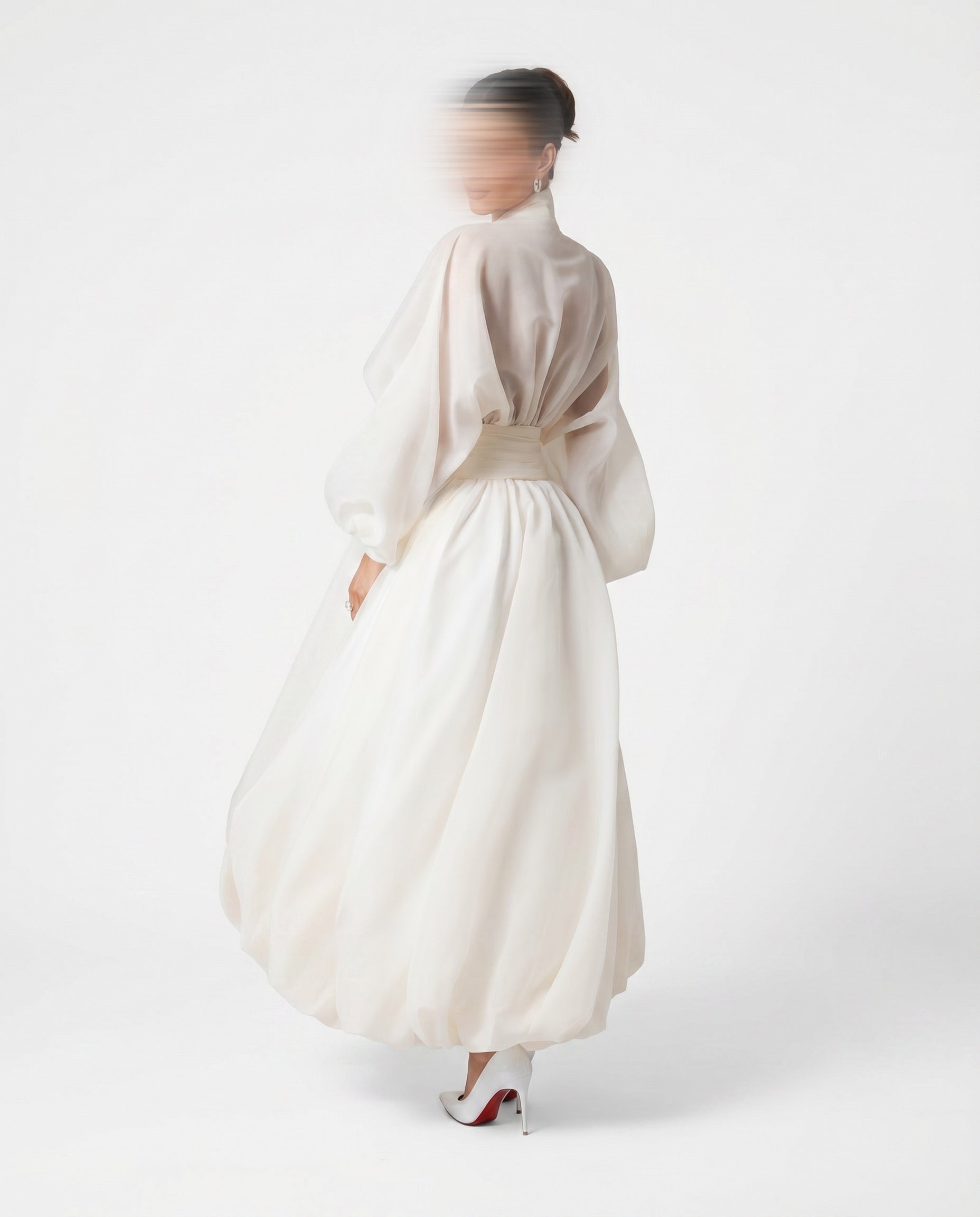Bloom Puff Sleeve Dress - Cream