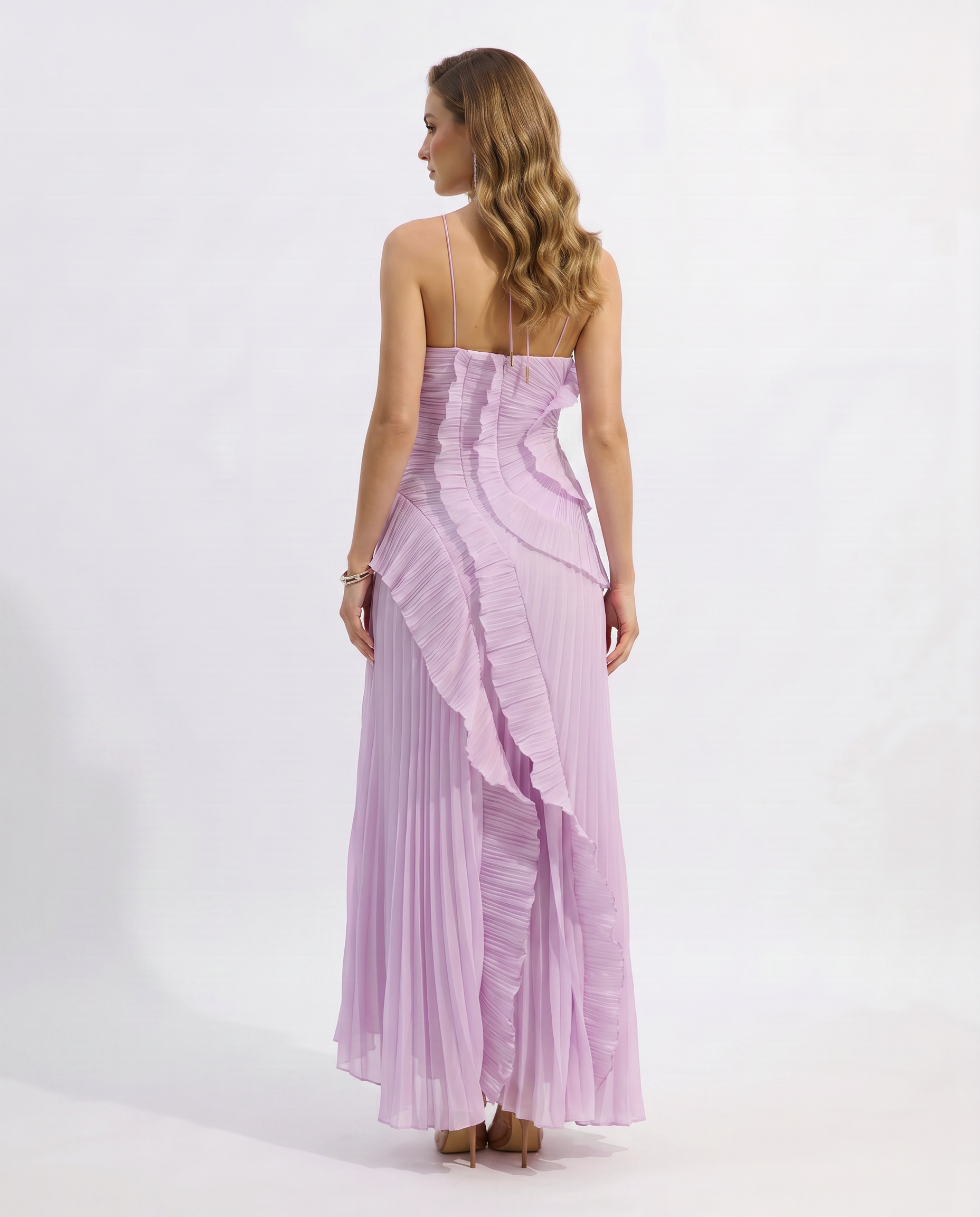 alaia purple dress Gathered crystal-embellished jersey midi dress - dark purple